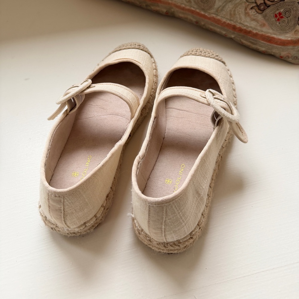 NWOT Bandolino Linen Crochet Toe Espadrille Mary Janes - 6.5 - Picture 5 of 10